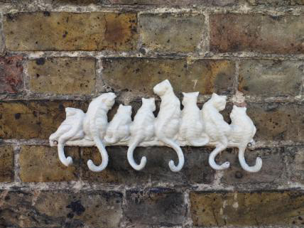 cats key rack-white